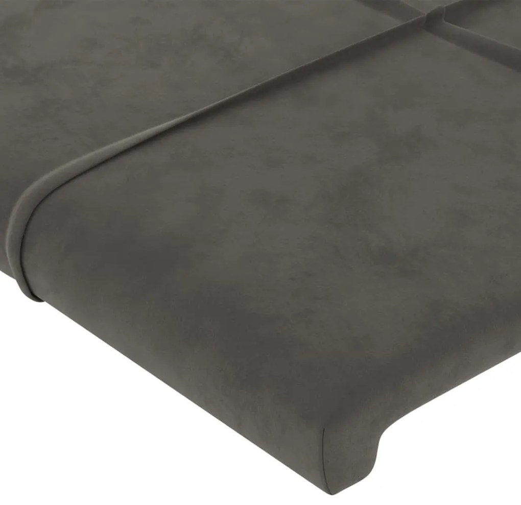 Testiera grigio scuro 100x5x78/88 cm in velluto