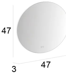Specchio con illuminazione integrata bagno tondo Bohemia L 47 x H 47 x P 3 cm