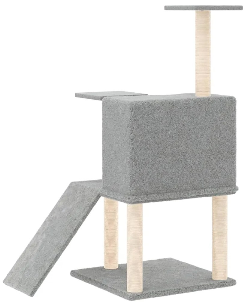 Albero per gatti con tiragraffi in sisal grigio chiaro 109 cm