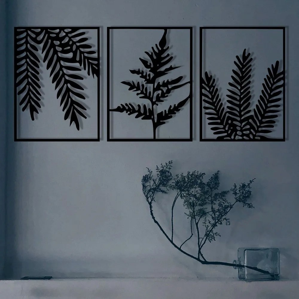 Decorazione da parete in metallo in set di 3 pezzi 118x50 cm Yakomo - Wallity