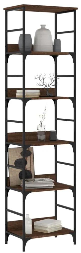 Libreria rovere marrone 50x33x188,5 cm in legno multistrato