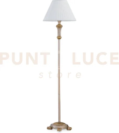 Firenze lampada da terra oro antichizzata con paralume 1 luce attac...