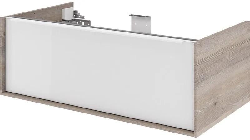 Mobile da bagno sotto lavabo SENSEA Neo marrone laccato lucido L 90 x H 32 x P 48 cm 1 cassetto, lavabo non incluso