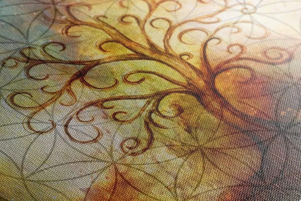 Stampa su tela – Albero con fiore della vita