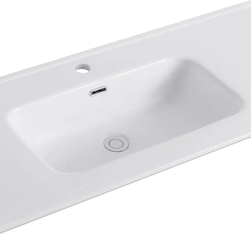 Lavabo da incasso per mobili 121 cm in ceramica bianca | Litos-K7012 - KAMALU