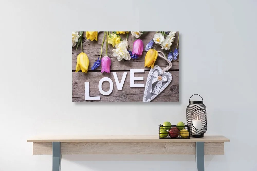 Stampa su tela – Con scritta Love