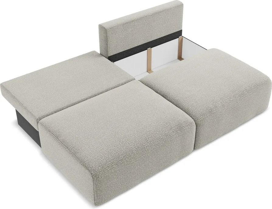 Divano grigio chiaro allungabile/con contenitore 216 cm Kalena – Makamii