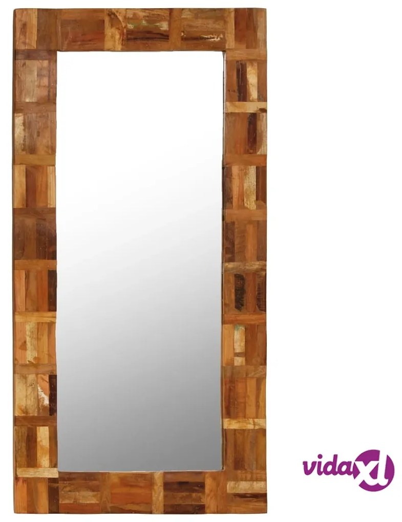 vidaXL Specchio da Parete in Legno Massello di Recupero 60x120 cm