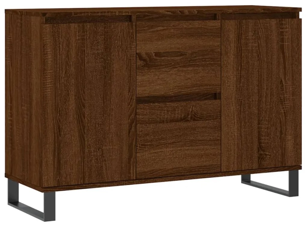 Credenza rovere marrone 104x35x70 cm in legno multistrato