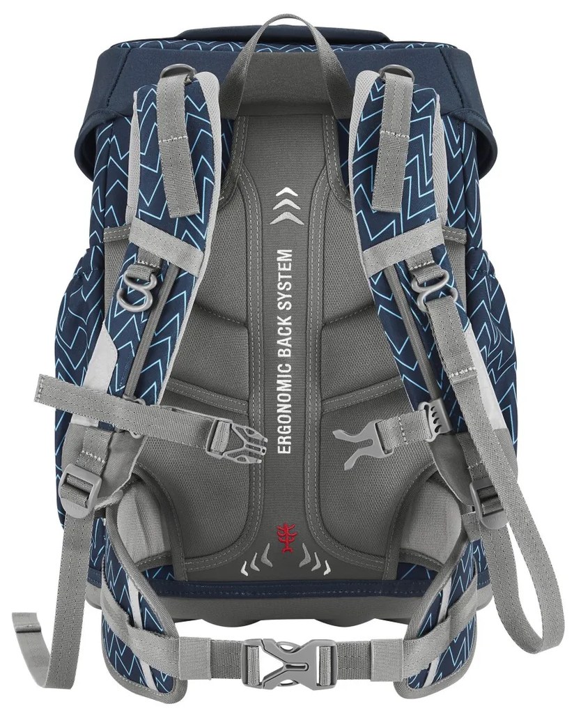 Zaino scuola Step by Step BASIS, Blue Lines - set 4 pezzi