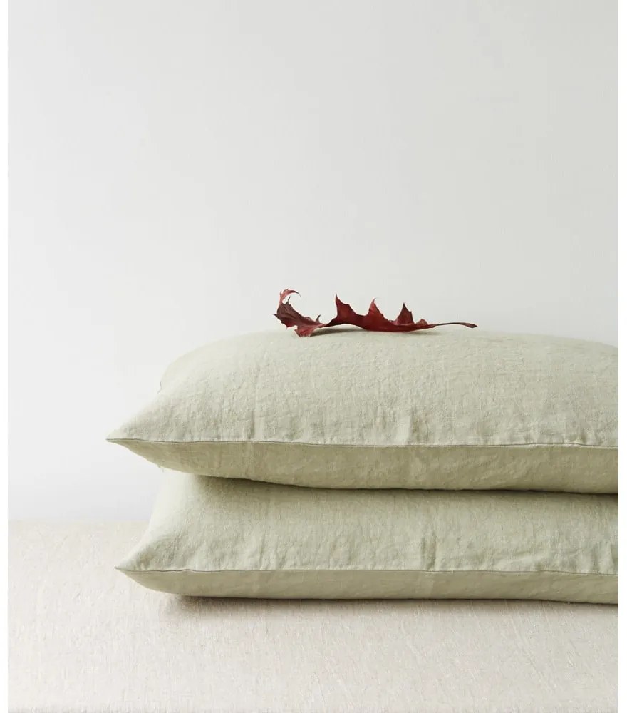 Federa di lino verde chiaro , 70 x 90 cm Sage - Linen Tales