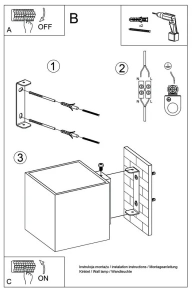 Sollux SL.0058 - Applique QUAD 1 1xG9/8W/230V grigio