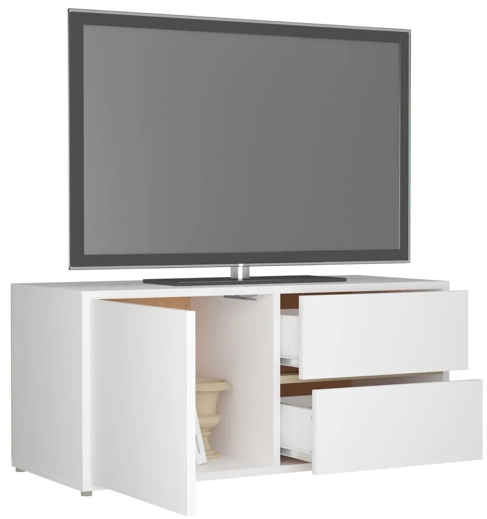 Mobile porta tv bianco 80x34x36 cm in legno multistrato