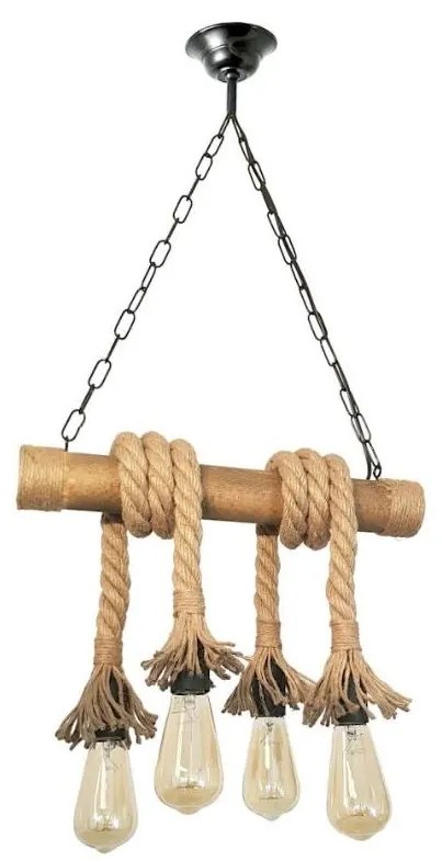 Brilagi - Lampadario a sospensione con catena KOS 4xE27/60W/230V faggio