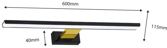 Illuminazione LED per specchio da bagno SHINE LED/13,8W/230V 60 cm IP44 nero/oro