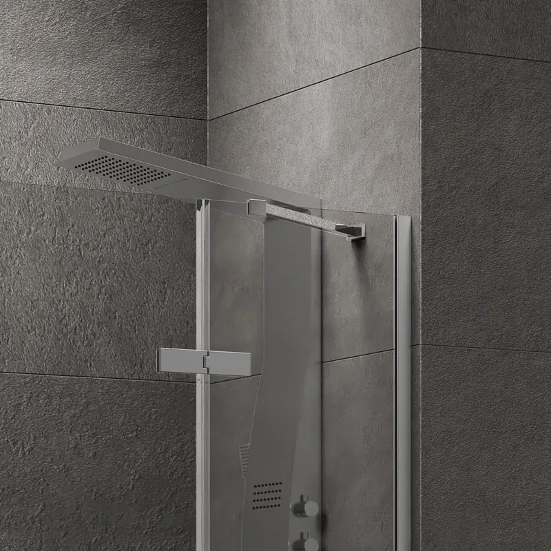 Kamalu - Box doccia 70x120 acciaio spazzolato doppio battente | KT1000AS