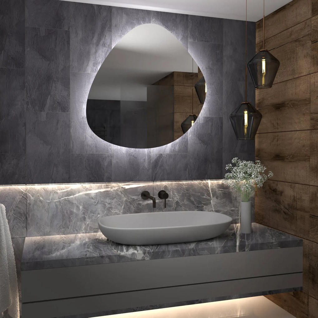 Specchio asimmetrico con luce LED G6