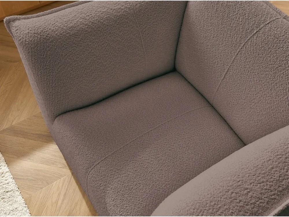 Poltrona marrone con rivestimento in bouclé Giorgia – Bobochic Paris