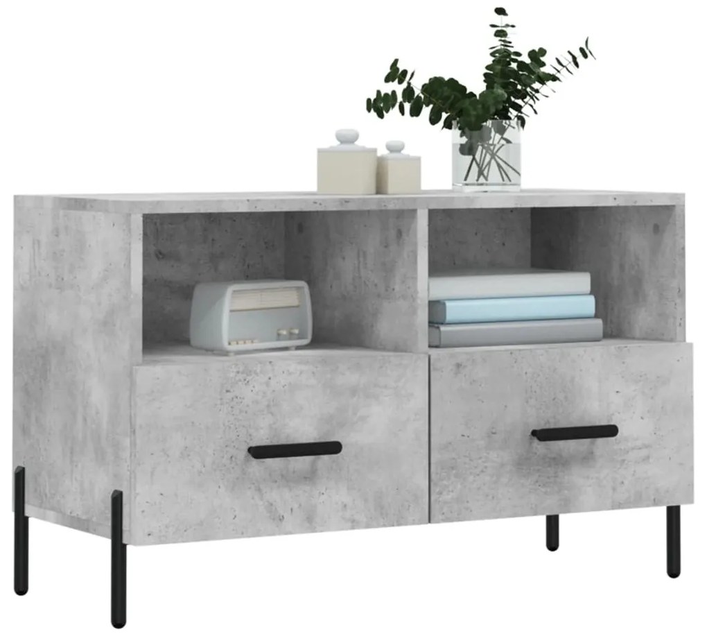 Mobile per tv grigio cemento 80x36x50 cm legno multistrato