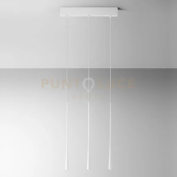Dafne s/3p - lampadario a sospensione lineare 3 luci led 3000k 612l...
