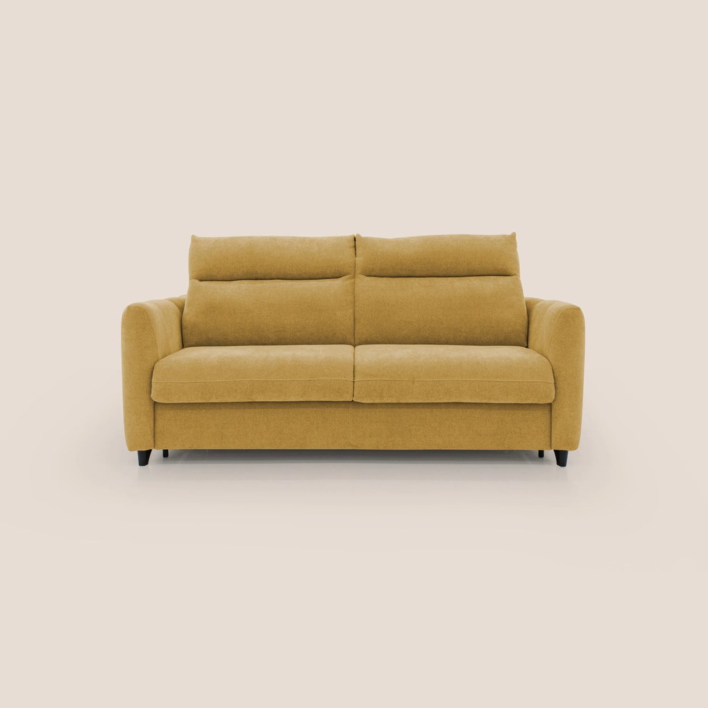 Peonia divano letto scandinavo con materasso H18 cm e morbido e alto schienale in tessuto Bouclé impermeabile T07