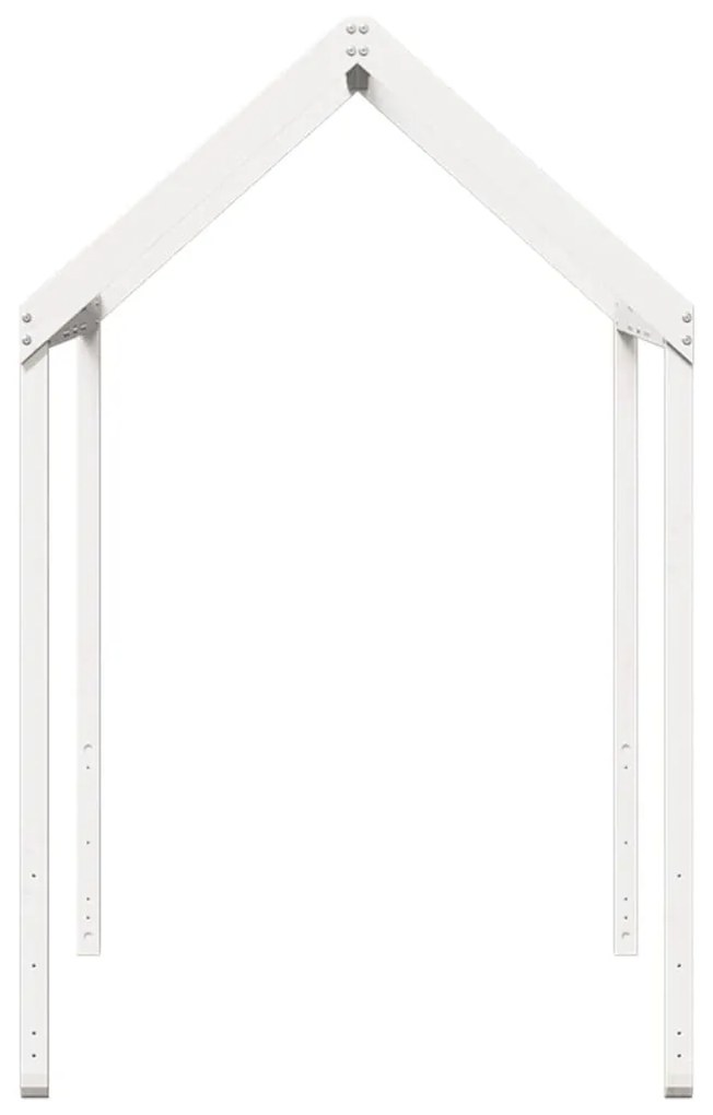 Tetto letto bambini bianco 207x80,5x151,5cm legno massello pino
