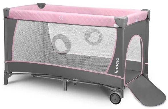 Lionelo - Lettino da viaggio FLOWER Flamingo