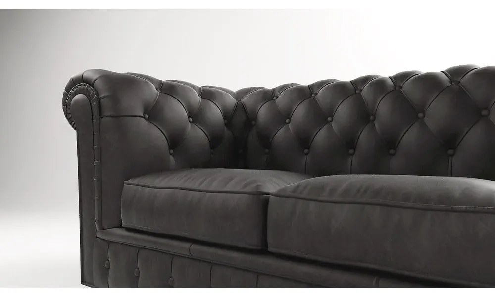 Divano in velluto antracite 230 cm Cambridge - Ropez