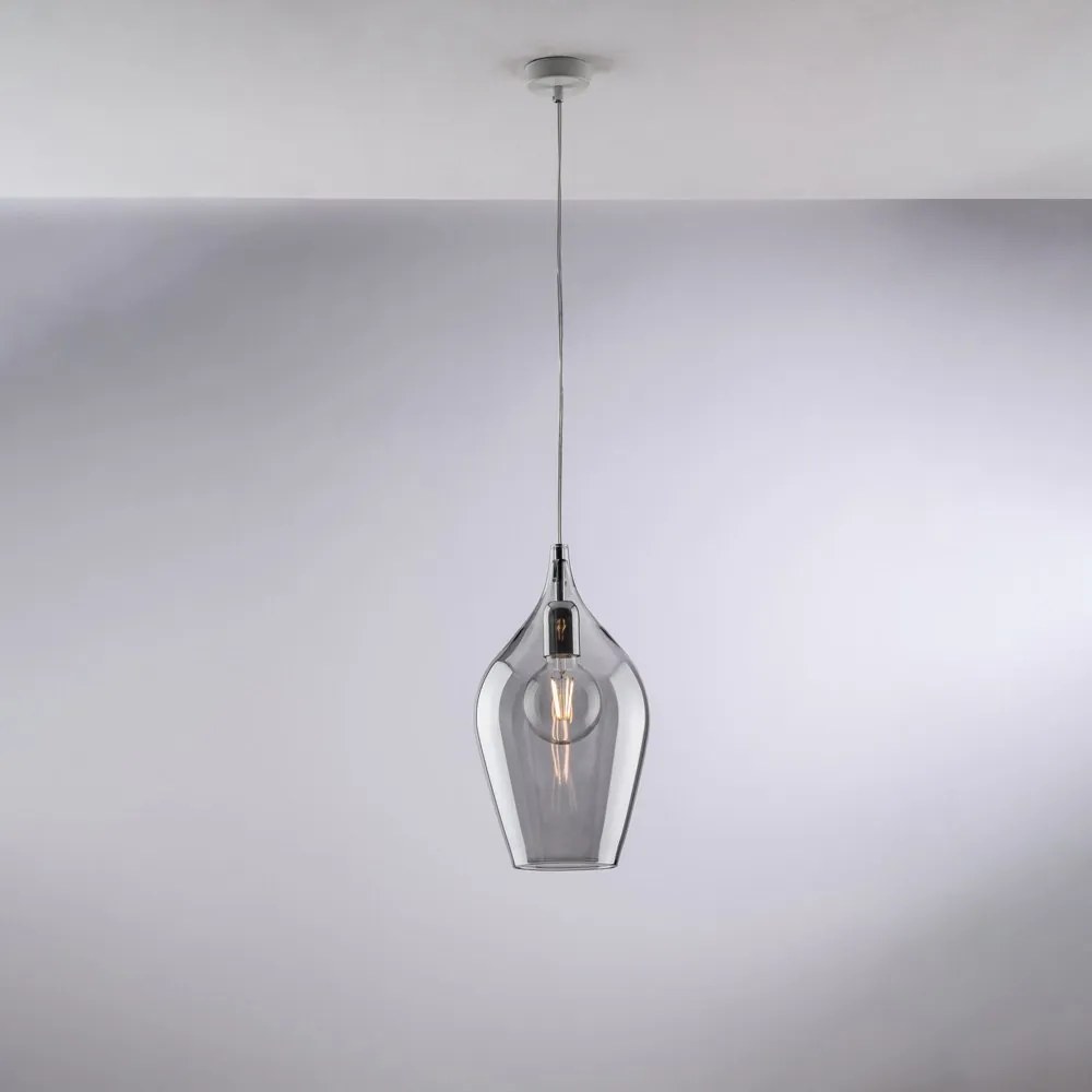 Lampadario Contemporaneo Ares Metallo Grigio Fumè 1 Luce E27