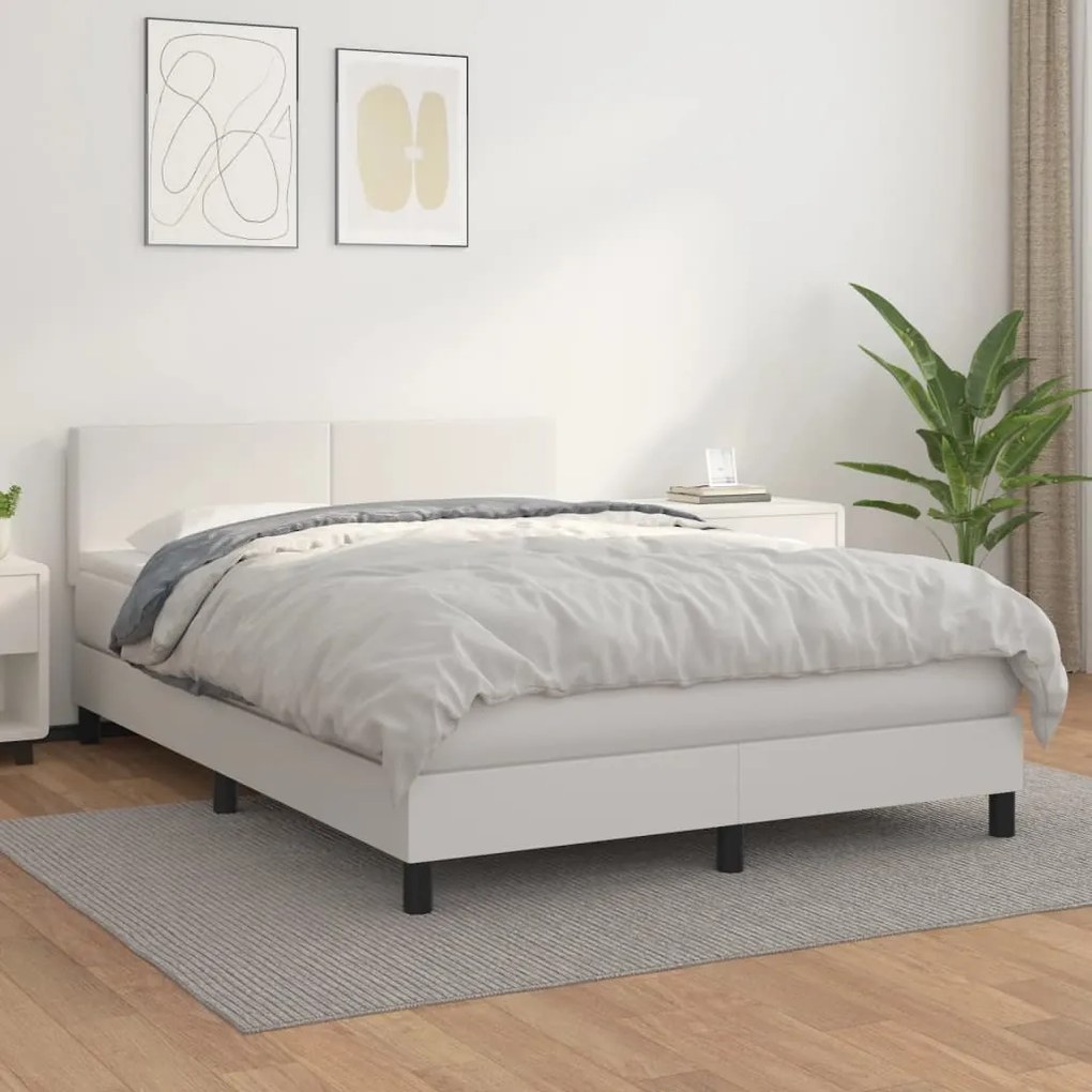 Giroletto A Molle Con Materasso Bianco 140x190 Cm İn Similpelle /