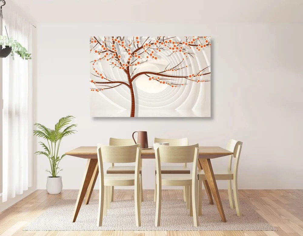 Quadro su tela – Albero moderno su sfondo astratto