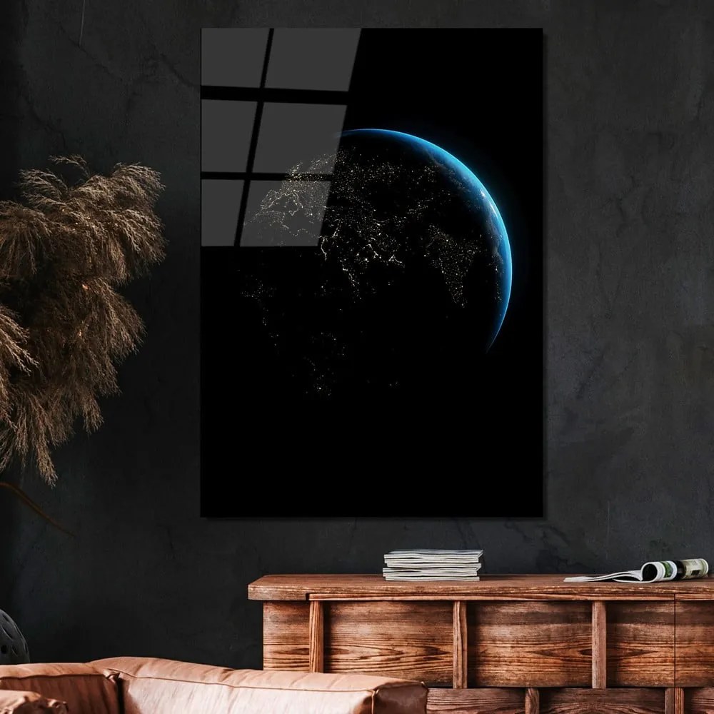 Pittura su vetro 70x100 cm Earth - Wallity