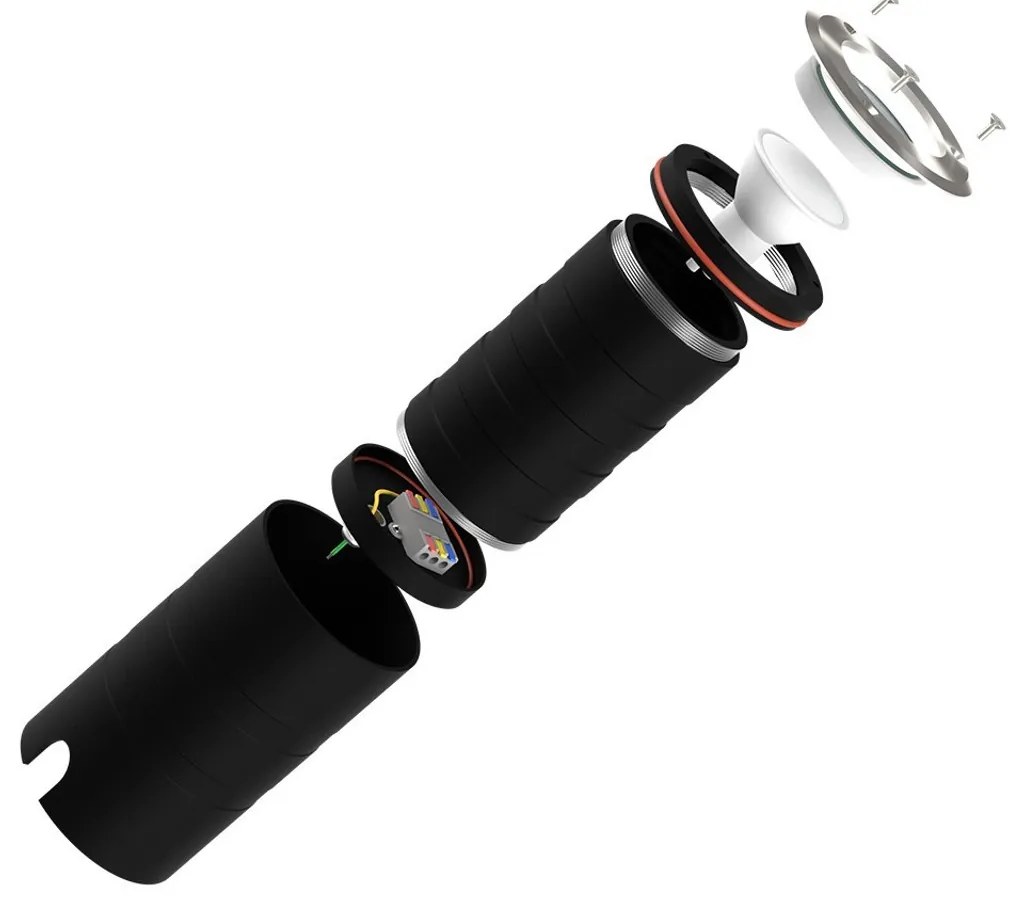 Faro Carrabile GU10 IP67 Orientabile INOX 304 Doppio Pressacavo - Antracite