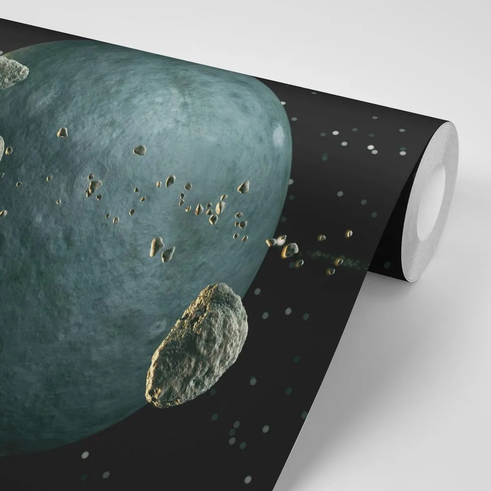 Carta da parati autoadesiva – Meteoriti intorno al pianeta