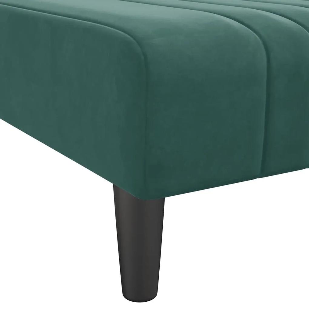 Chaise Longue in Velluto Verde Scuro