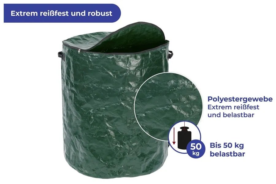 Bidone verde scuro per rifiuti compostabili 275 l - Maximex