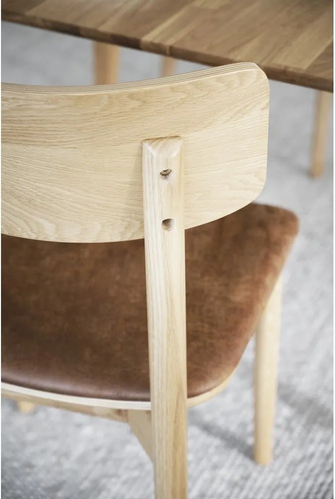 Sedie da pranzo in similpelle in colore marrone cognac-naturale in set di 2 pezzi Wolcott - Rowico