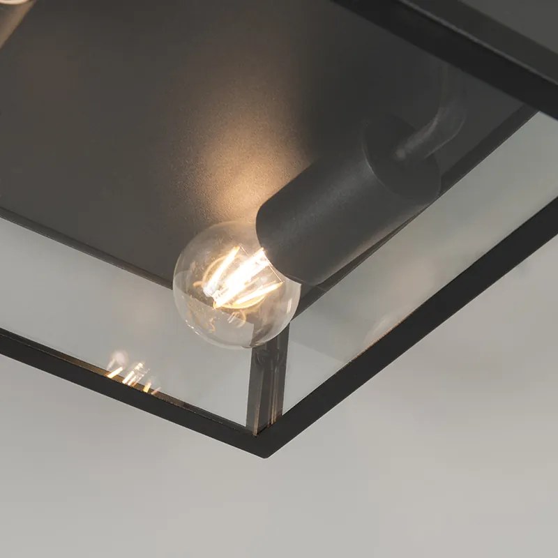 Lampada da soffitto per esterni industriale nera 2 luci - Rotterdam