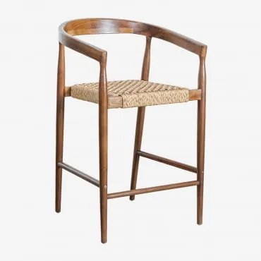 Sgabello Alto In Legno Di Teak (66 Cm) Visby Legno Di Teak - Sklum