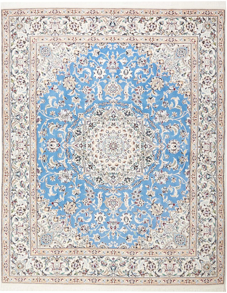 Nain Tappeto persiano 260 x 200 Blu (Iran) Annodato A Mano