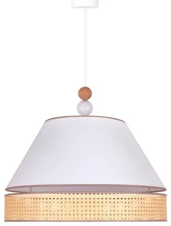 Duolla - Lampadario a sospensione con filo AVIGNON 1xE27/15W/230V diametro 60 cm bianco/rattan