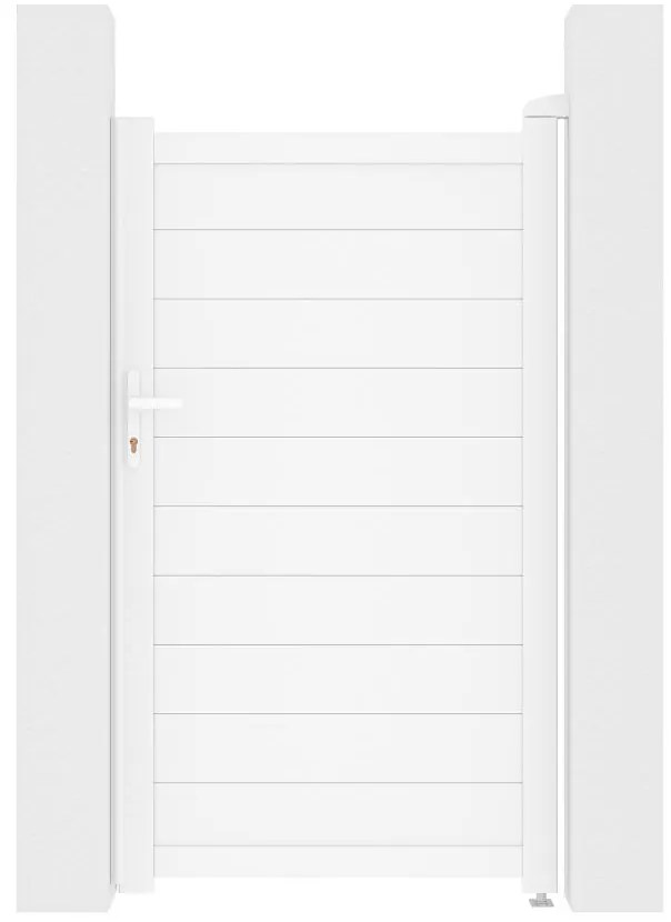 Cancello a battente L103 x H181 cm Alluminio pieno Bianco - NAZARIO