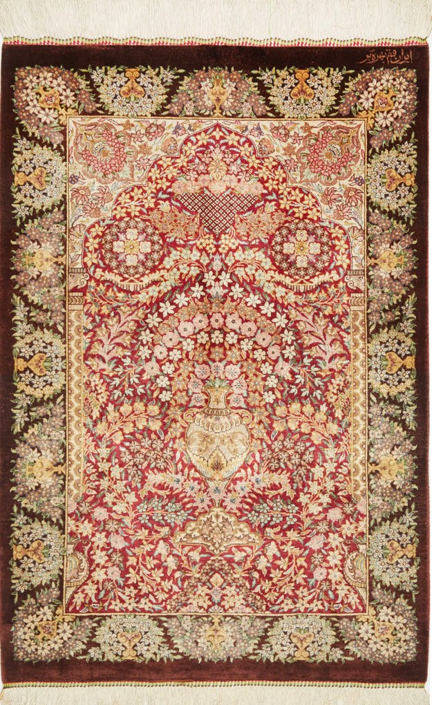 Ghom Tappeto 60 x 90 (Iran) Annodato A Mano
