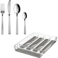 Set 24 posate in acciaio inox con portaposate Loma