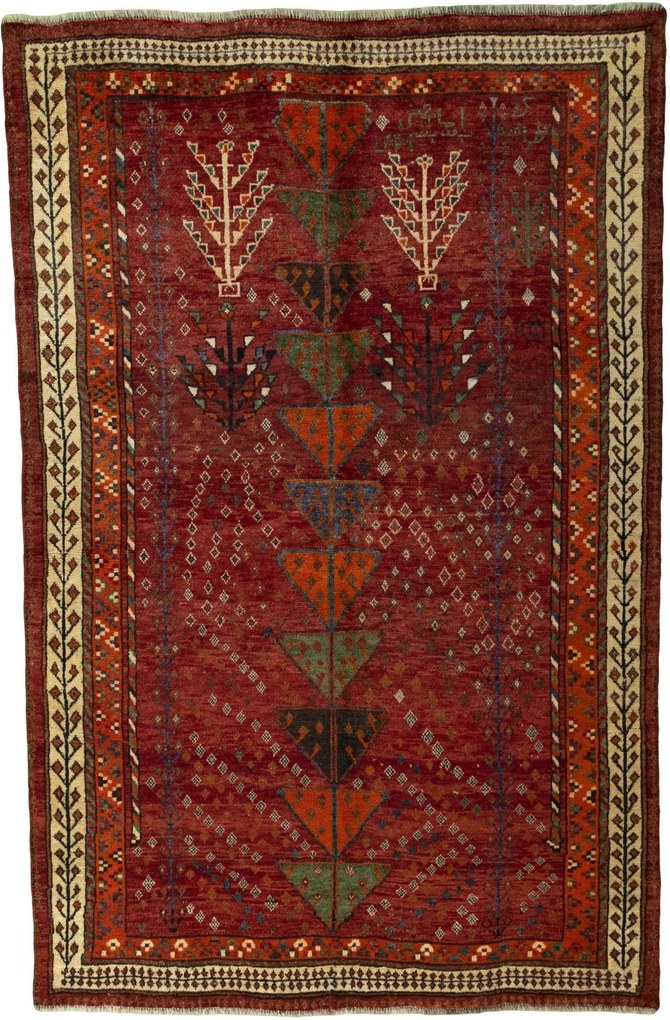 Shiraz Tappeto 240 x 150 Rosso (Iran) Annodato A Mano