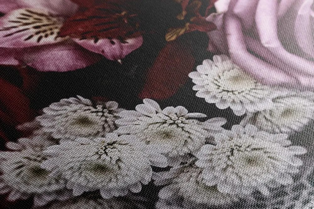 Quadro su tela – Bouquet di rose retrò