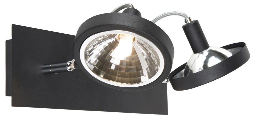 Faretto di design nero orientabile a 2 luci - Nox