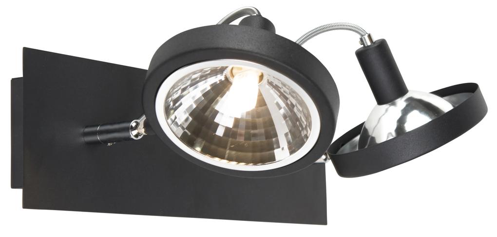 Plafoniera design nera orientabile a 2 luci - NOX