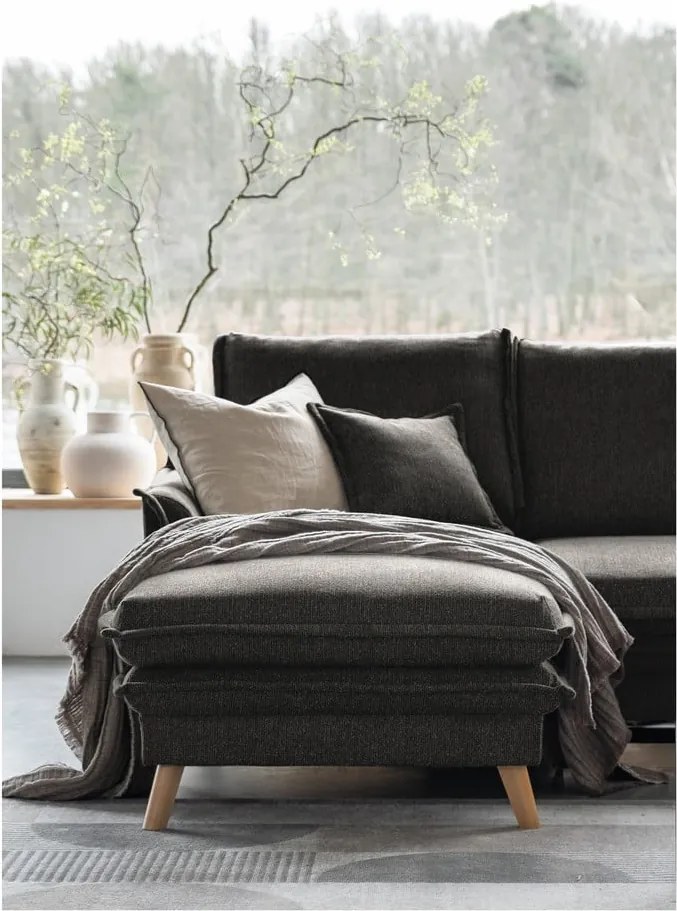 Divano letto angolare grigio scuro (angolo sinistro) Charming Charlie - Miuform