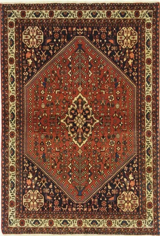 Abadeh Tappeto 110x160 Rosso (Iran) Annodato A Mano